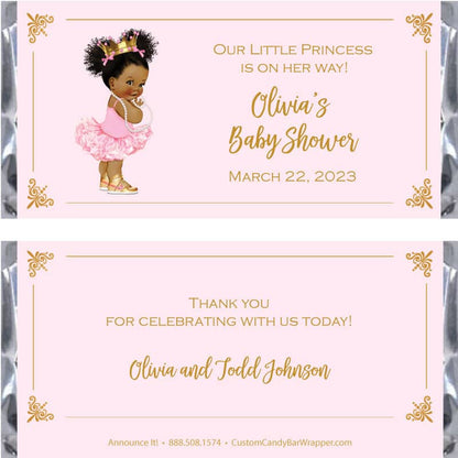 Princess Baby Shower Candy Bar Wrappers