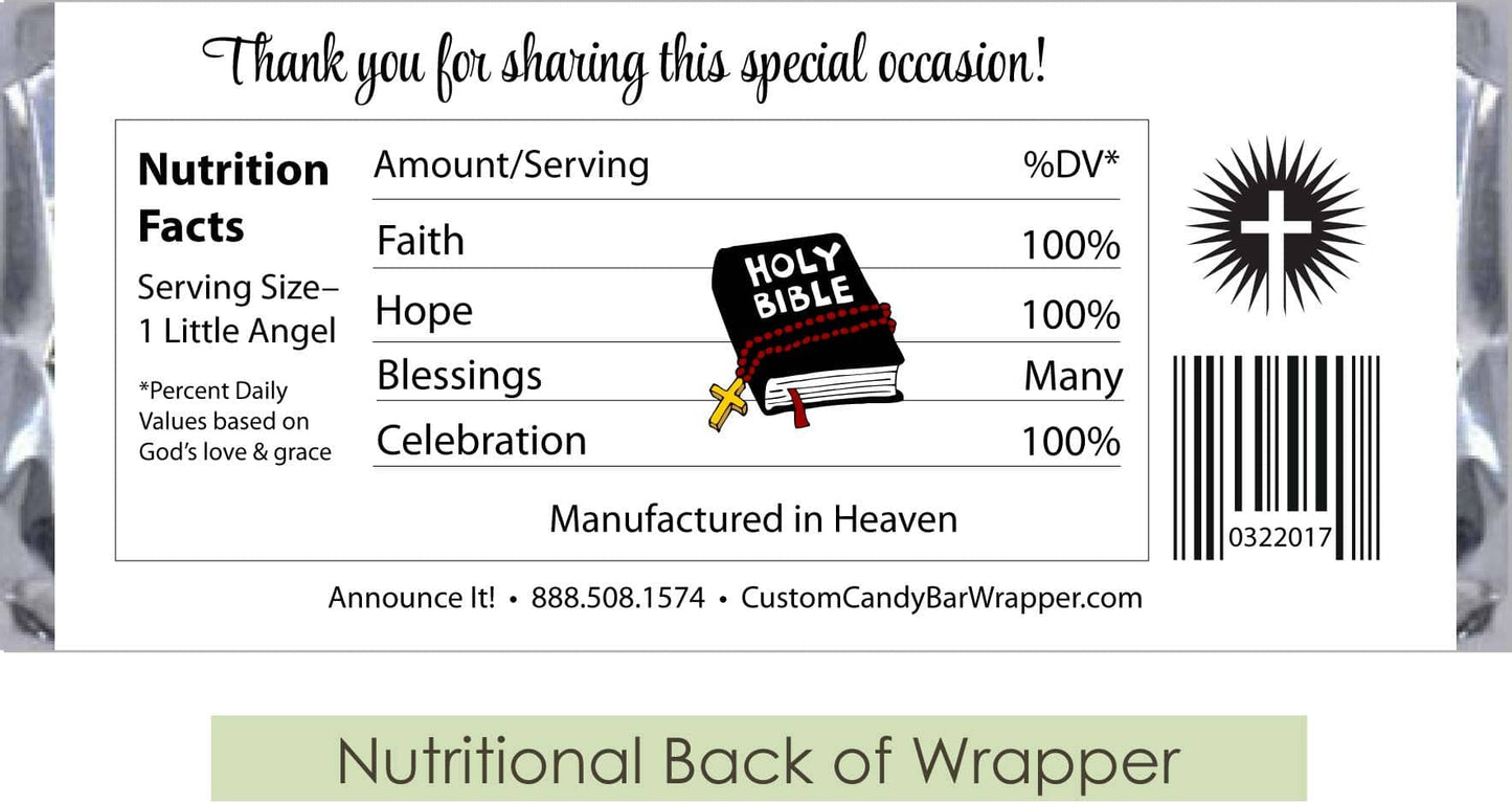 Religious Nutritional Back of Wrapper
