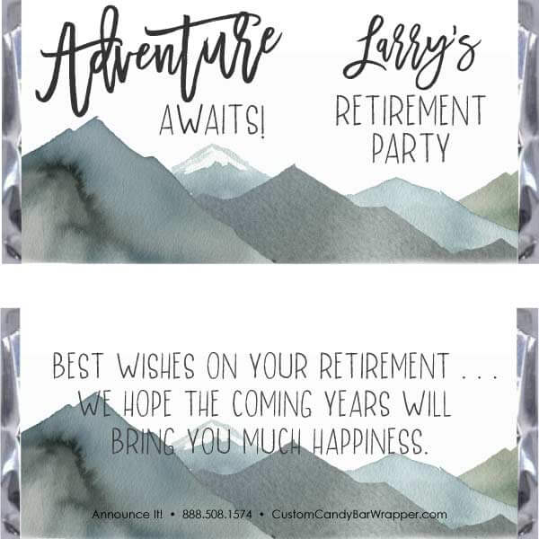 Adventure Retirement Candy Bar Wrappers