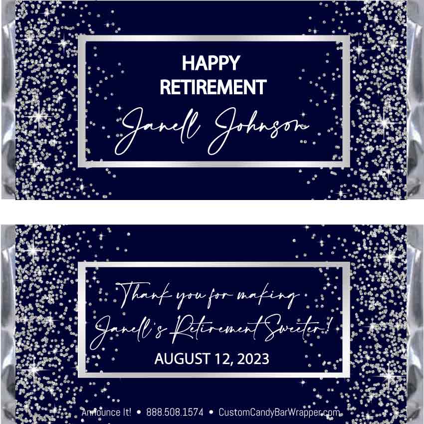 Elegant Retirement Candy Bar Wrappers