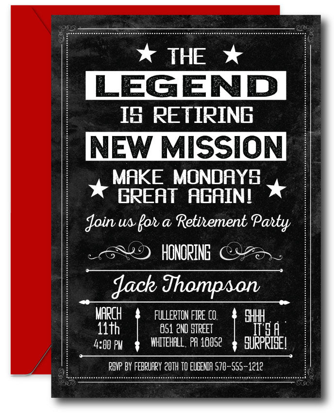 The Legend Retirement Invitation
