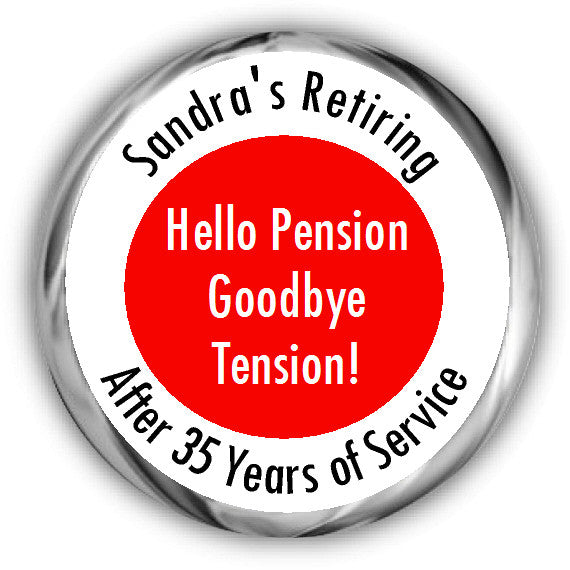 Pension Retirement Kisses Stickers