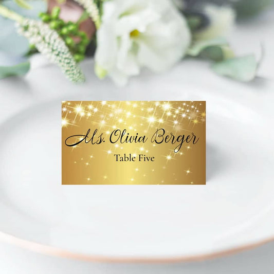 Sparkly Gold Place Cards Printable