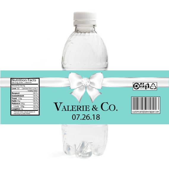 Tiffany Bridal Shower Water Bottle Labels