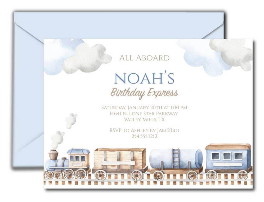 Train Birthday Invitation