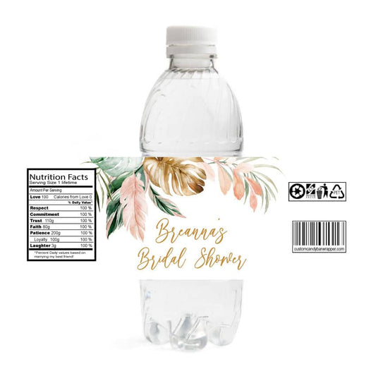 Tropical Bridal Shower Water Bottle Labels