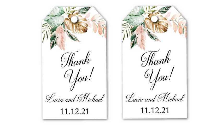 Tropical Thank You Tags