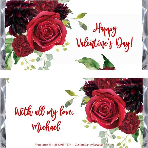 Roses Valentine's Day Candy Bar Wrapper