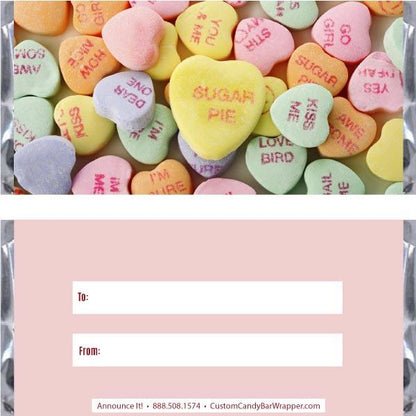Conversation Hearts Valentine's Day Candy Bar Wrappers