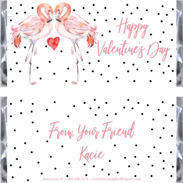 Flamingo Valentine's Day Candy Wrappers