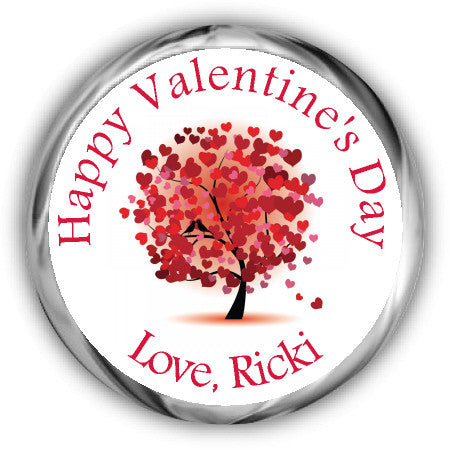 Tree Valentine's Day Kisses Stickers