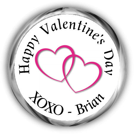 Entwined Hearts Valentine's Day Kisses Stickers