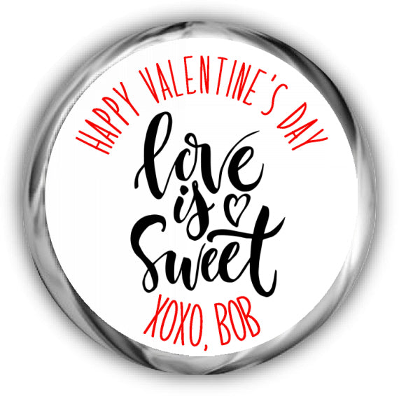 Love is Sweet Valentines Kisses Stickers