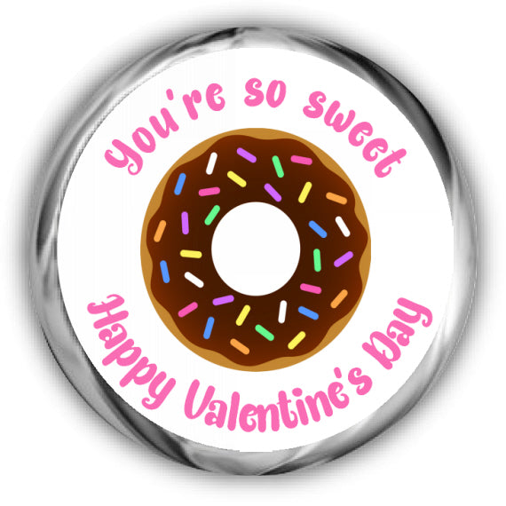 Donut Valentines Hershey Kisses Stickers