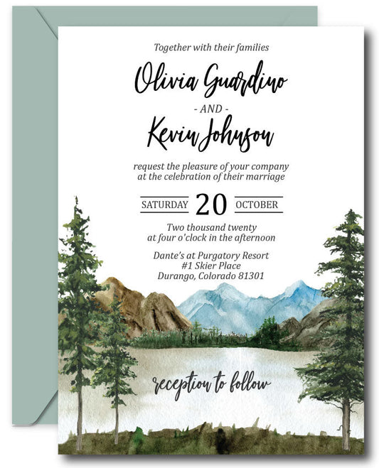 Mountain Lake  Wedding Invitations