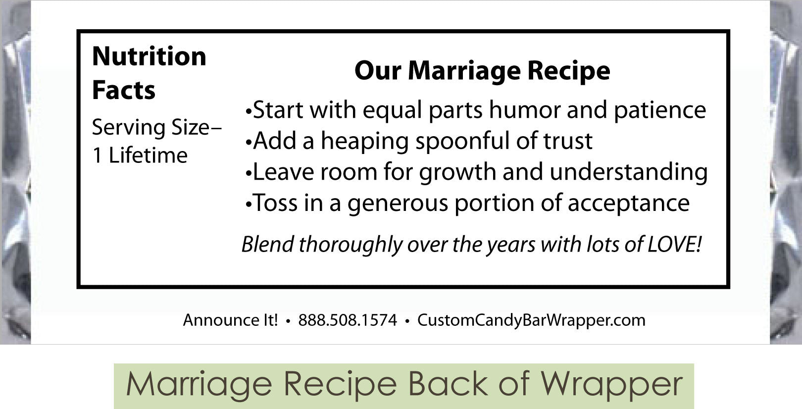 Marriage Recipe Back