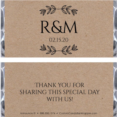Rustic Wedding Candy Bar Wrappers