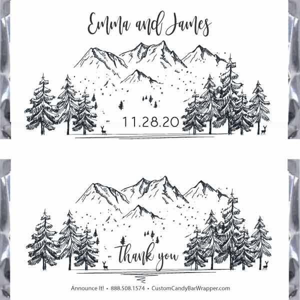 Winter Forest Wedding Candy Bar Wrappers