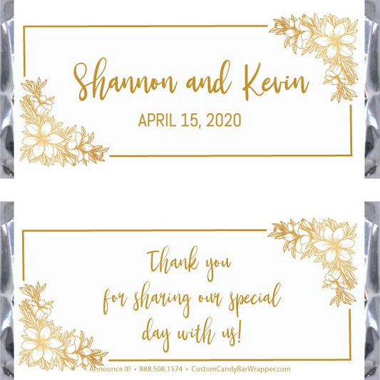 Classic Floral Wedding Candy Bar Wrapper