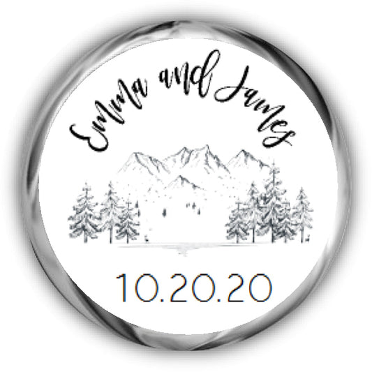 Mountain Wedding Kisses Stickers