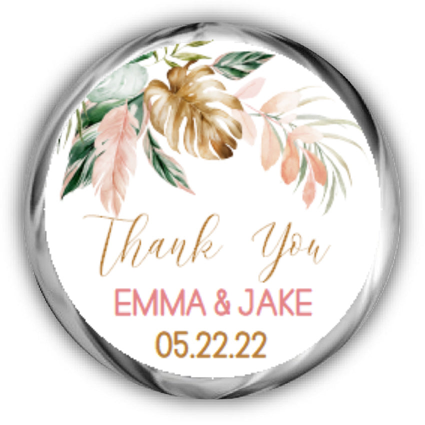 Tropical Wedding Kisses Stickers