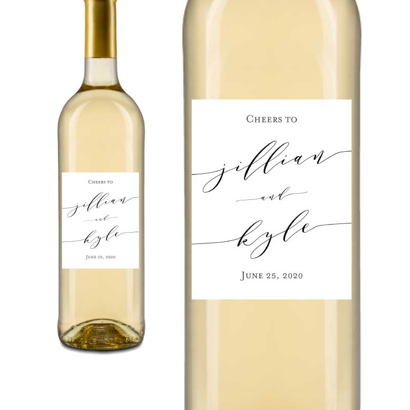 Calligraphy Wedding Wine Labels