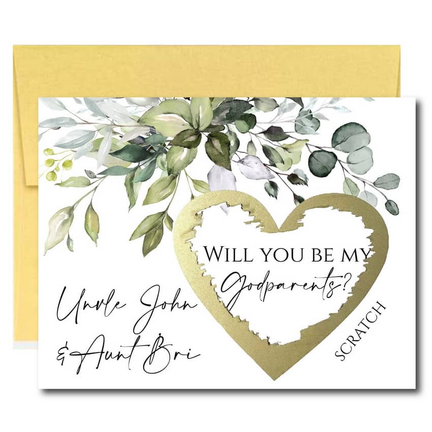 Will You Be My Godparent Scratch Off Cards
